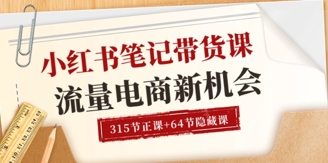 6月升级 小红书笔记带货课 流量新风口 电商必学315+64课包-九零创业网