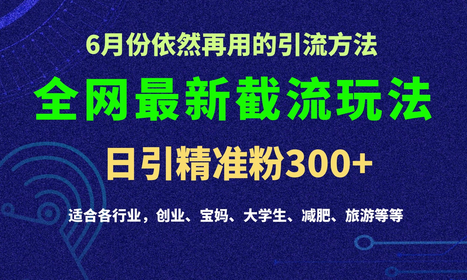 2024全网截流新攻略 日引300+流量秘诀大公开-九零创业网