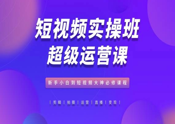 短视频运营从零到精通 新手必学超级实操课