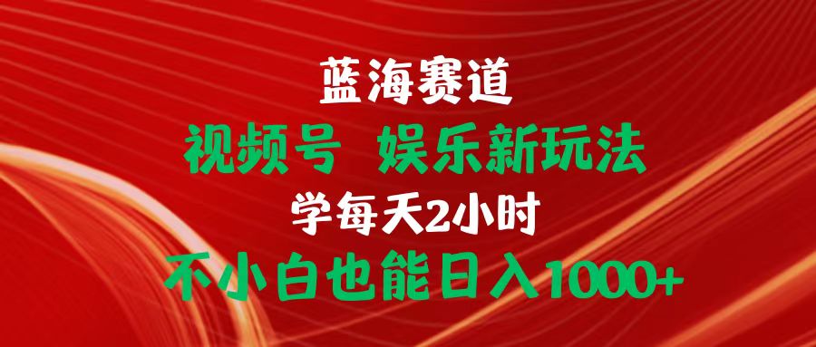 蓝海视频号娱乐新玩法 小白日赚千元的秘密