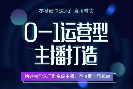 零基础速成 打造高阶运营型主播 抓住直播风口-九零创业网