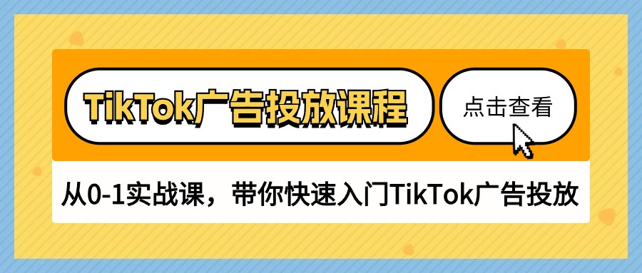 TikTok广告投放入门30课 从0到1实战速成-九零创业网