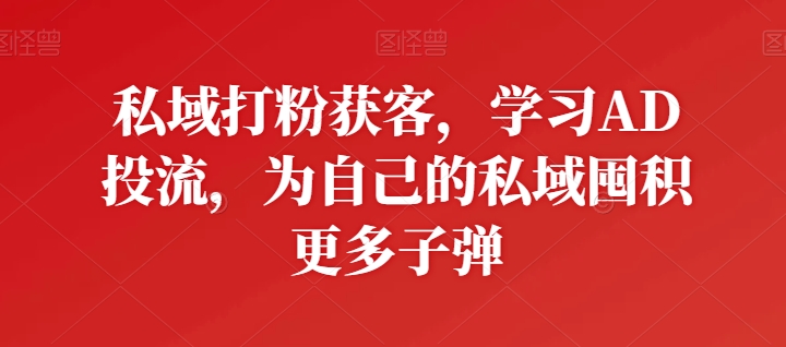 私域流量翻倍 AD投流助你囤积私域子弹-九零创业网