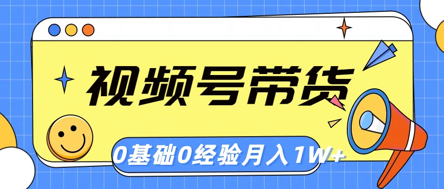 零基础小白 轻松视频号带货 月入过万不是梦-九零创业网