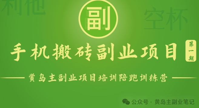 手机搬砖训练营 轻松日赚百元 一机在手 收益翻倍-九零创业网