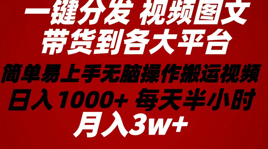 2024新玩法 轻松一键 图文视频带货 日赚轻松过百-九零创业网