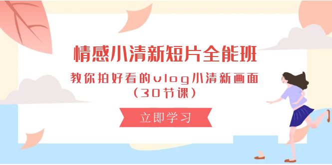全能班Vlog秘籍 30招打造清新美图-九零创业网