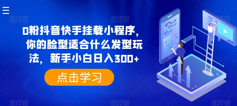 抖音快手0粉挂小程序 脸型发型玩法揭秘 小白日入300+