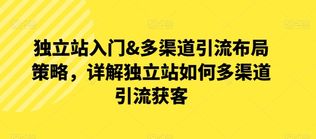独立站多渠道引流攻略 入门与布局策略一网打尽