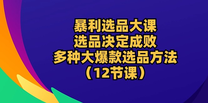 爆款秘籍 12节课解锁高利润选品之道-九零创业网