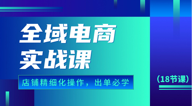 全域电商实战课 店铺精细化操作 出单必学18节秘籍-九零创业网