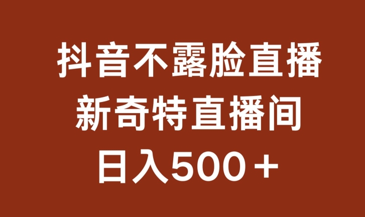 神秘不露脸 奇趣直播间 日赚500+ 等你来体验-九零创业网