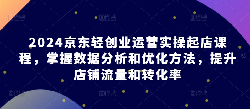 2024京东轻创业课程 数据分析赋能 流量转化双提升-九零创业网