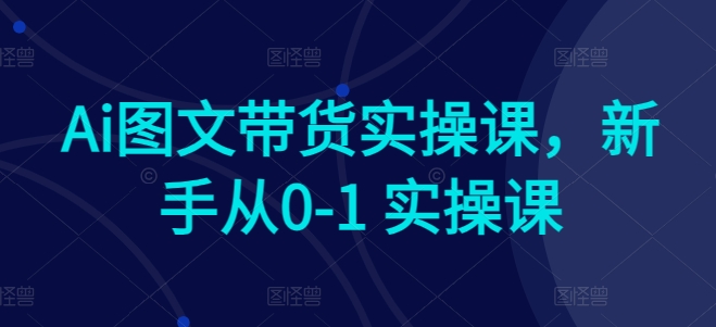 AI图文带货新手入门 从0到1实操攻略课-九零创业网
