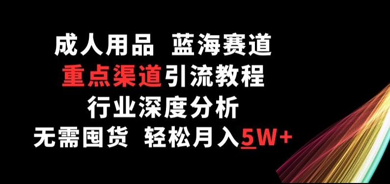 无库存挑战 成人用品蓝海引流秘籍 月入5万+轻松达