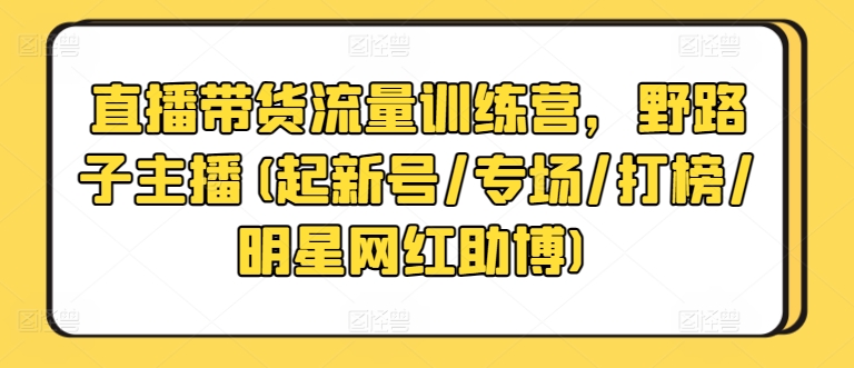 直播带货新势力 野路子主播流量翻倍秘籍大放送-九零创业网