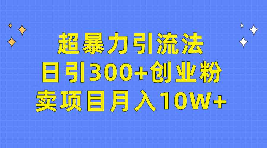 9954期暴力引流 日吸300粉 月入10W+项目揭秘