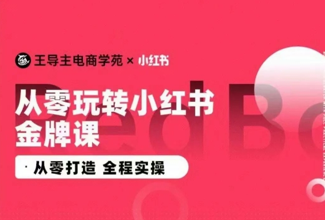 王导主电商实战课 零基础打造小红书爆款-九零创业网
