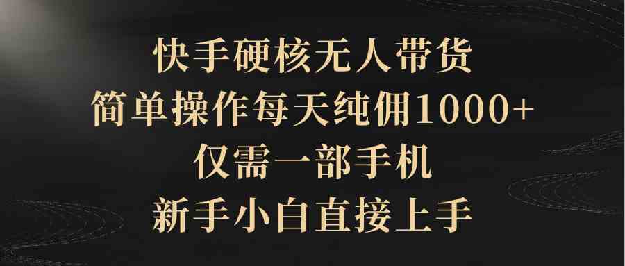 快手轻松无人带货 手机一触即赚 日佣千+零门槛-九零创业网