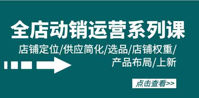全店动销运营攻略 定位 简化 选品 权重 布局 上新一步到位-九零创业网