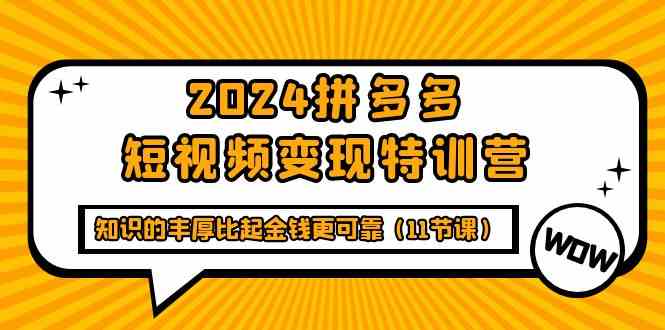拼多多短视频变现特训营 11节课 知识财富双丰收