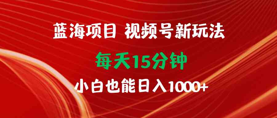 蓝海项目新玩法 每日15分钟 小白轻松日赚千元