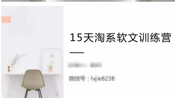 15天淘系软文特训 月入过万 年赚50万导师亲授