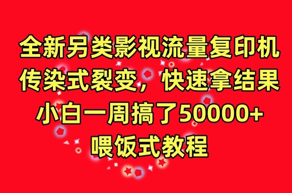 影视流量复印机 小白速成 一周破5万