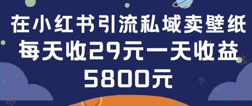 小红书私域引流 日销200壁纸 29元/张 快速上手教程-九零创业网