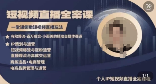 短视频直播全案课程 一堂课掌握直播新玩法-九零创业网