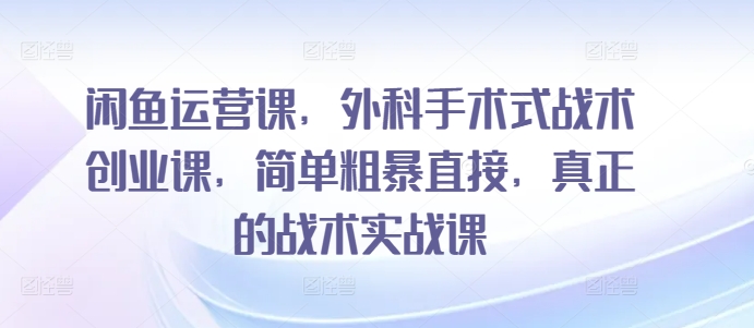 实战派闲鱼运营+外科手术创业术 一针见血