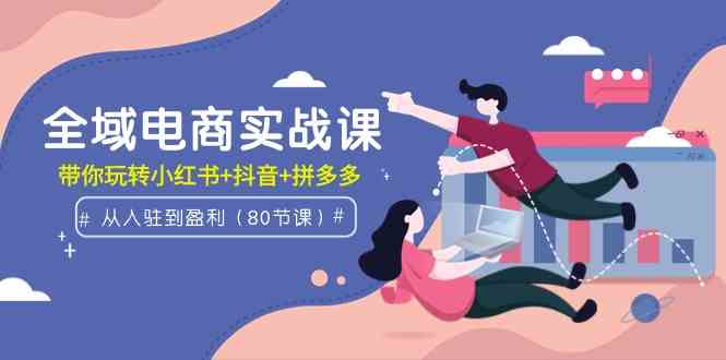 全域电商实战课 小红书抖音拼多多三平台盈利攻略-九零创业网