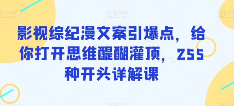 影视综纪漫文案 255招引爆点新视角