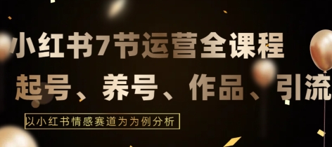 情感赛道新攻略 7节小红书实战全教程 解锁运营全链路-九零创业网