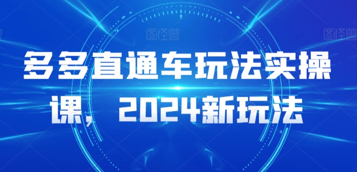 2024多多直通车新玩法实操秘籍大揭秘-九零创业网