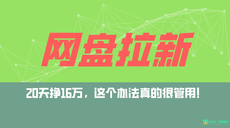 0粉起号 网盘拉新私域全自动 小白日入5000+-九零创业网