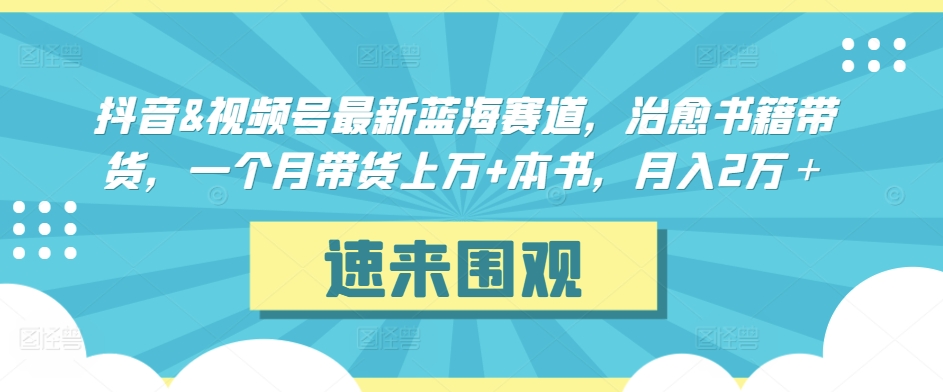 治愈书籍抖音热销 月入2万+ 蓝海赛道新突破-九零创业网
