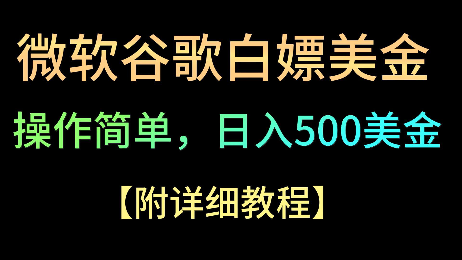 微软谷歌项目3.0 轻松月入500+ 小白快速上手