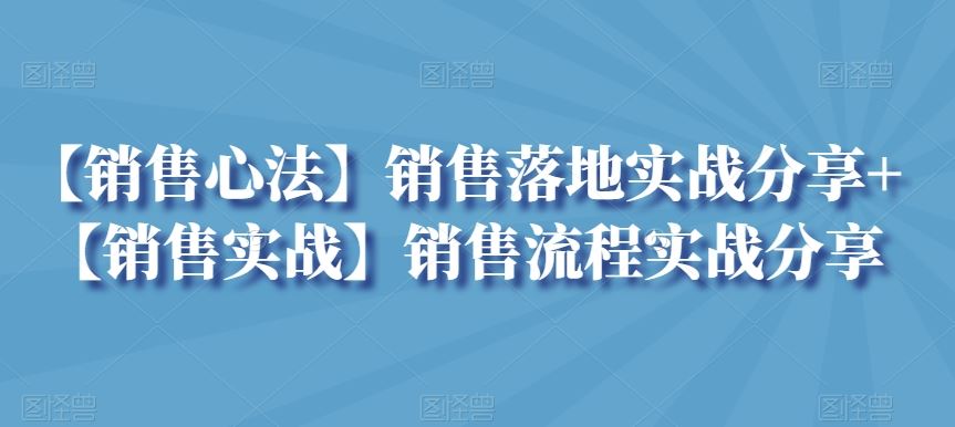 销售心法实战落地+销售流程实战解析 一网打尽