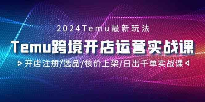 2024Temu实战课 开店核价上架 千单秘籍速成