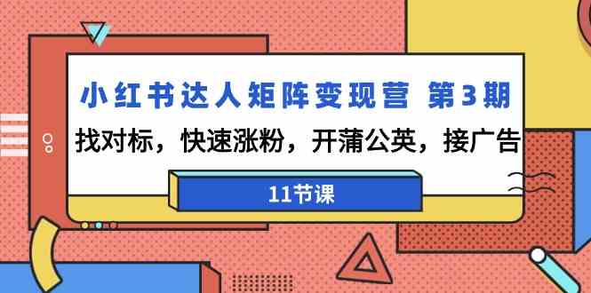 小红书达人矩阵营三期 爆款课程 涨粉秘籍 广告变现攻略-九零创业网
