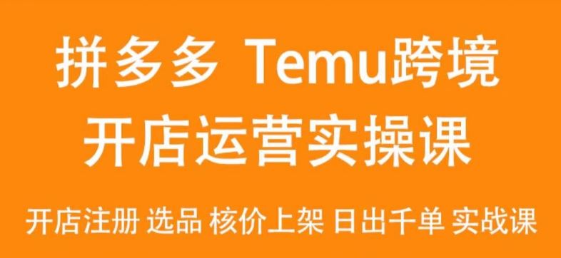 2024Temu开店秘籍 实操课助你日销千单-九零创业网