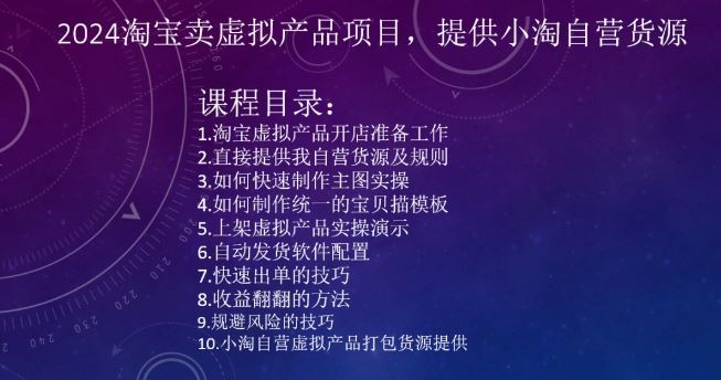 2024淘宝小淘自营 虚拟货源新商机 轻松创业