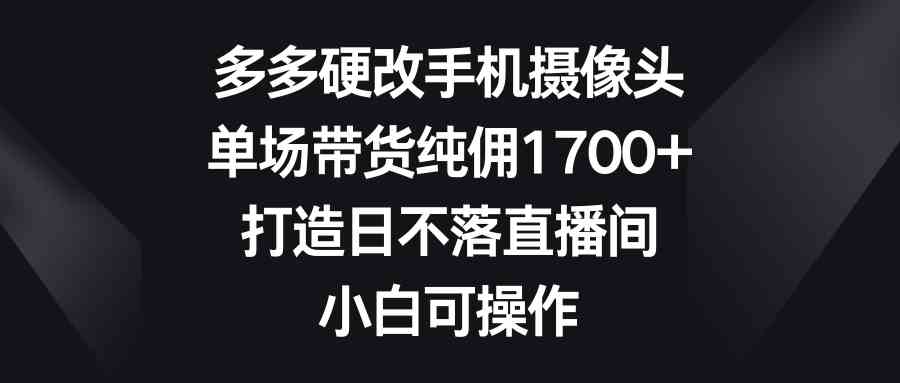 多多硬改手机摄 1700+纯佣日不落 小白轻松带货新体验-九零创业网