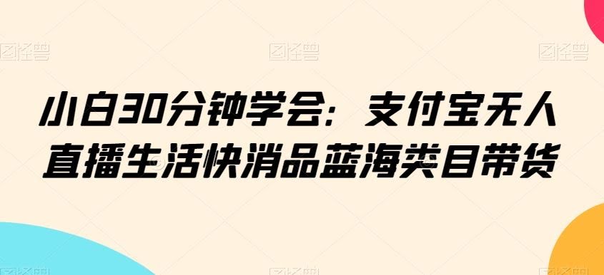 小白速成 30分钟掌握支付宝无人直播带货技巧-九零创业网