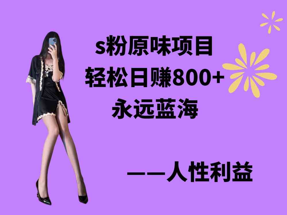 9072期s粉项目 轻松月入过千 蓝海无脑赚-九零创业网