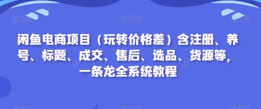 闲鱼电商攻略 玩转价格差 从注册到售后全解析-九零创业网