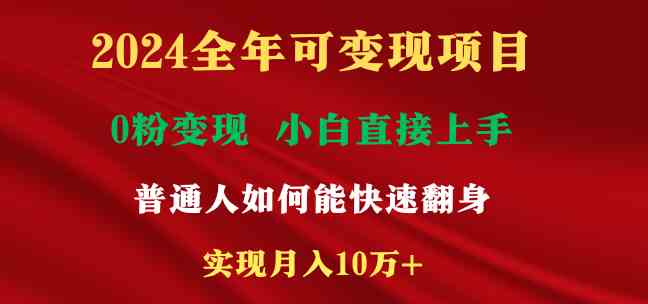 2024年高收益项目 日入2000+ 小白速成 普通人必看-九零创业网