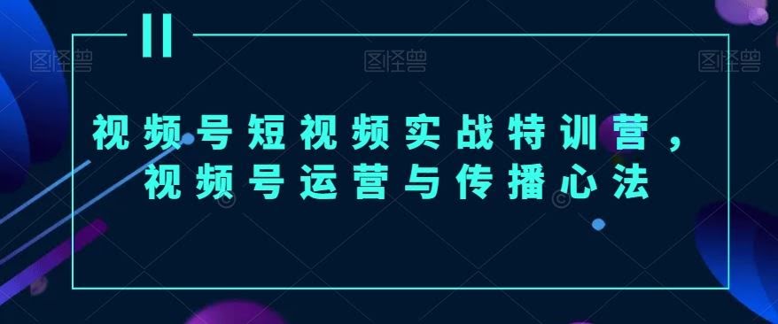 视频号运营秘籍 实战特训 传播心法一网打尽-九零创业网