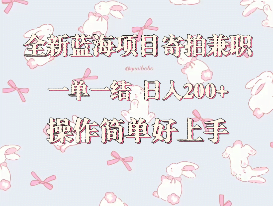 轻松日赚200+ 蓝海寄拍兼职 新手快速上手-九零创业网